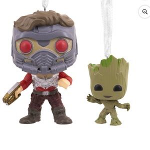 Starlord and Groot Guardians of the Galaxy Marvel Christmas Ornaments Funko POP!